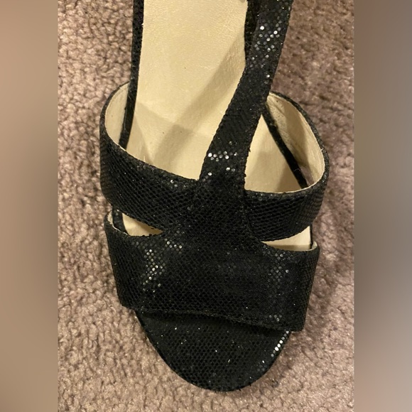 Michael Kors Diana T-Strap Black Glitter Sandals size 8 - Picture 4 of 7